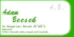 adam becsek business card